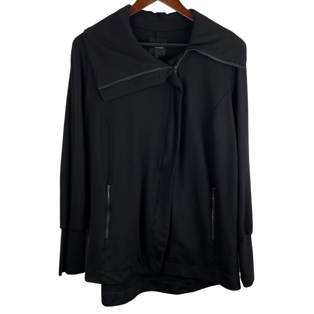 Liverpool | Black Shawl Collar Full Zip Mid Weight Jacket Coat